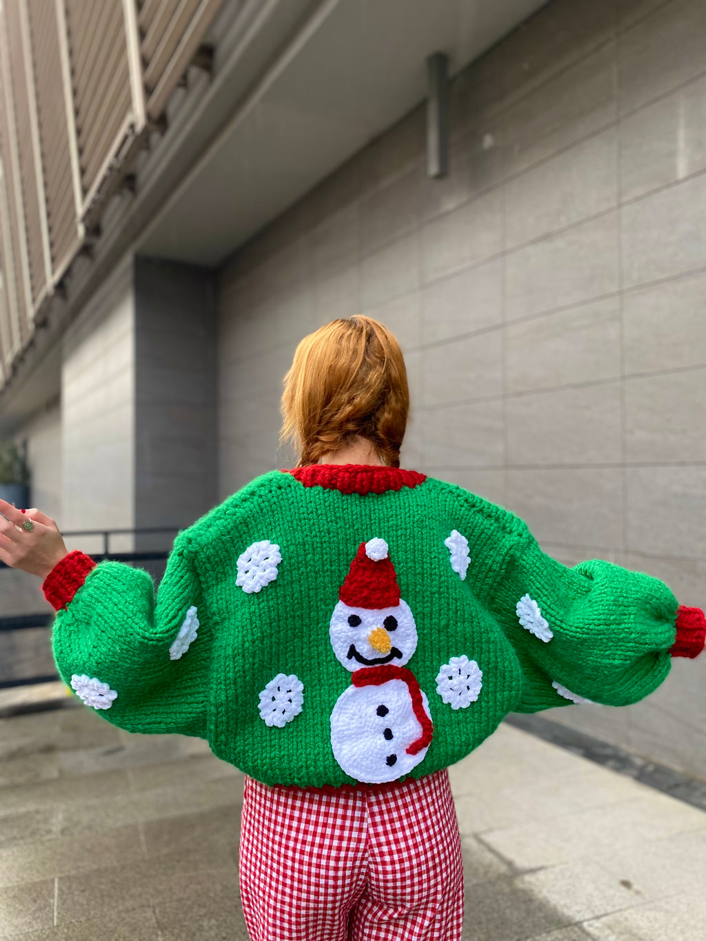 Snowman El Örgüsü Hırka