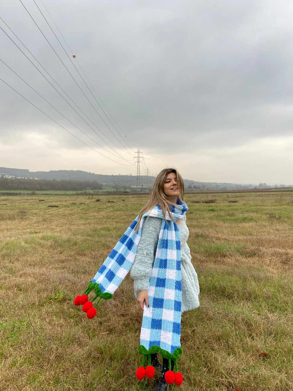 Cherry Pöti El Örgüsü Atkı