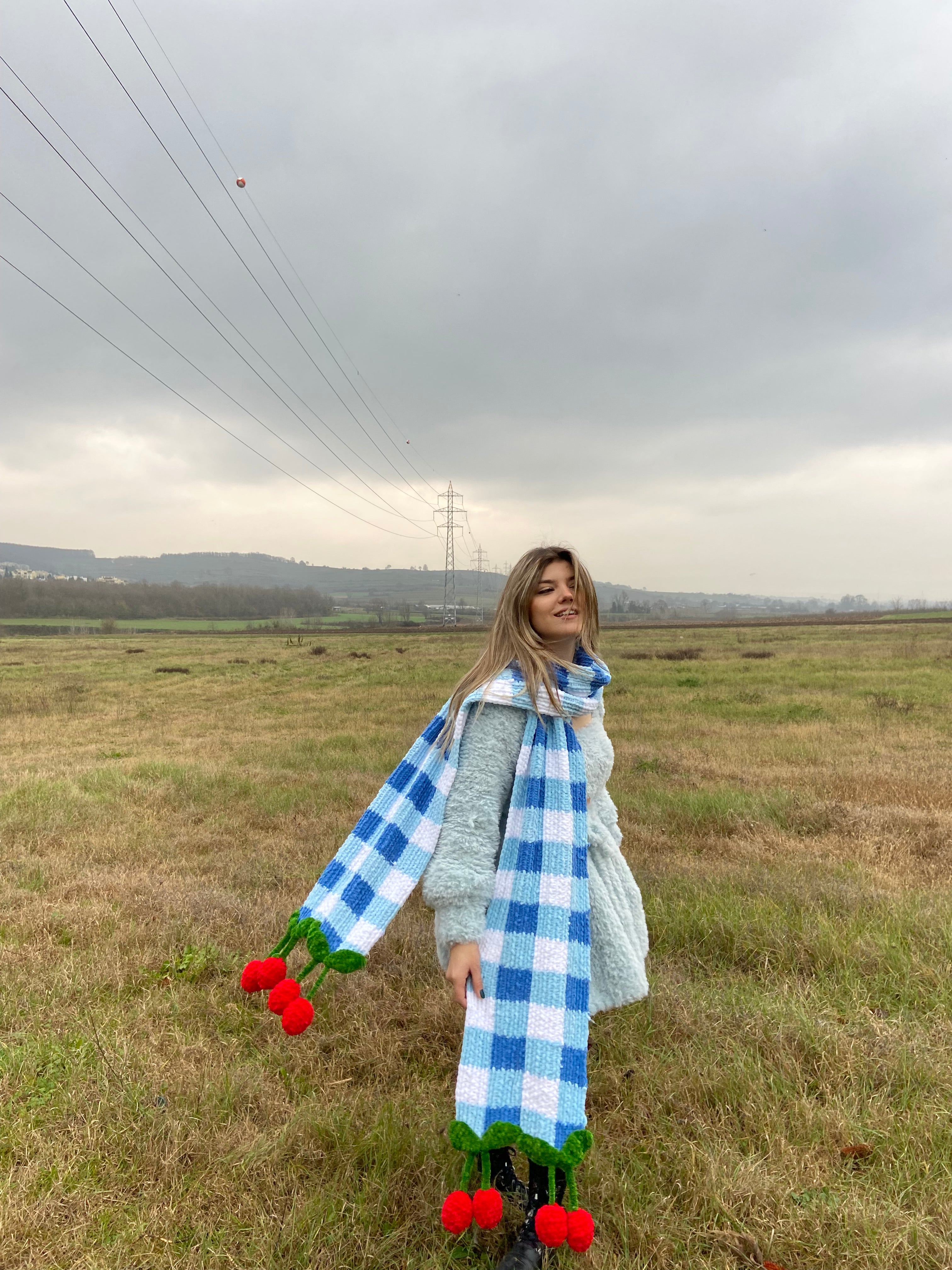 Cherry Pöti El Örgüsü Atkı