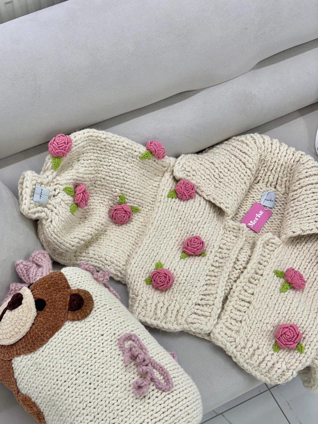 Rose El Örgüsü Hırka