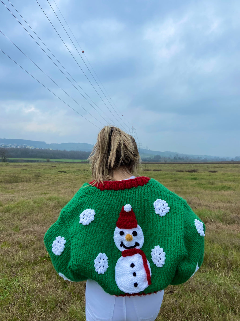 Snowman El Örgüsü Hırka