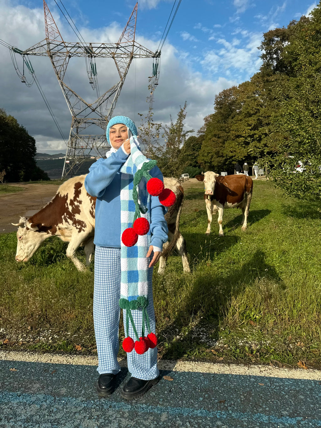 Cherry Pöti El Örgüsü Atkı