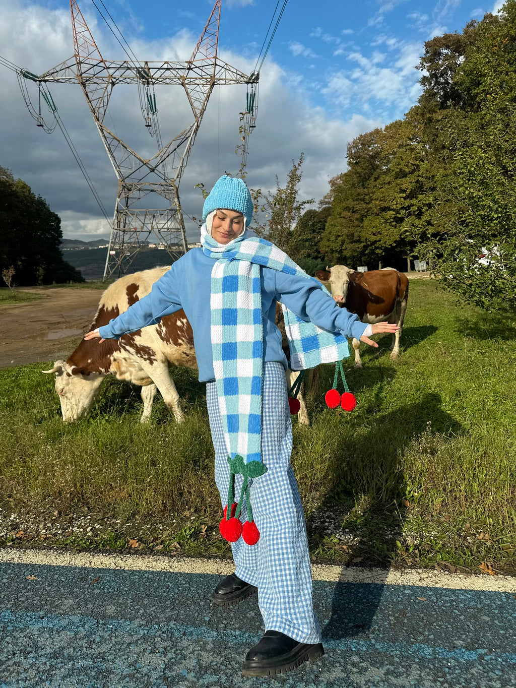 Cherry Pöti El Örgüsü Atkı