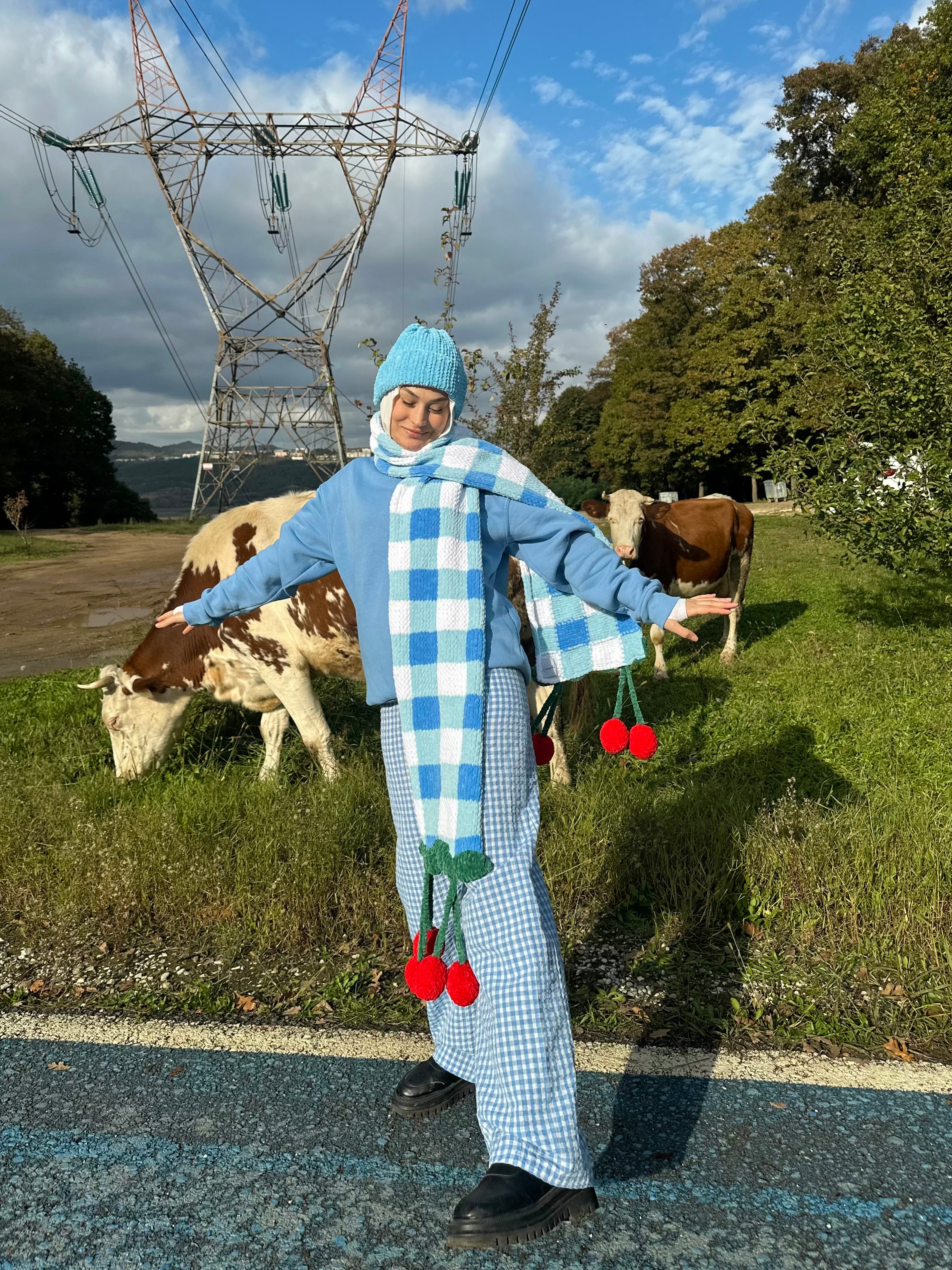 Cherry Pöti El Örgüsü Atkı