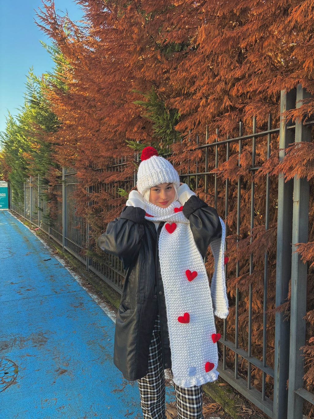 Love El Örgüsü Atkı + Bere