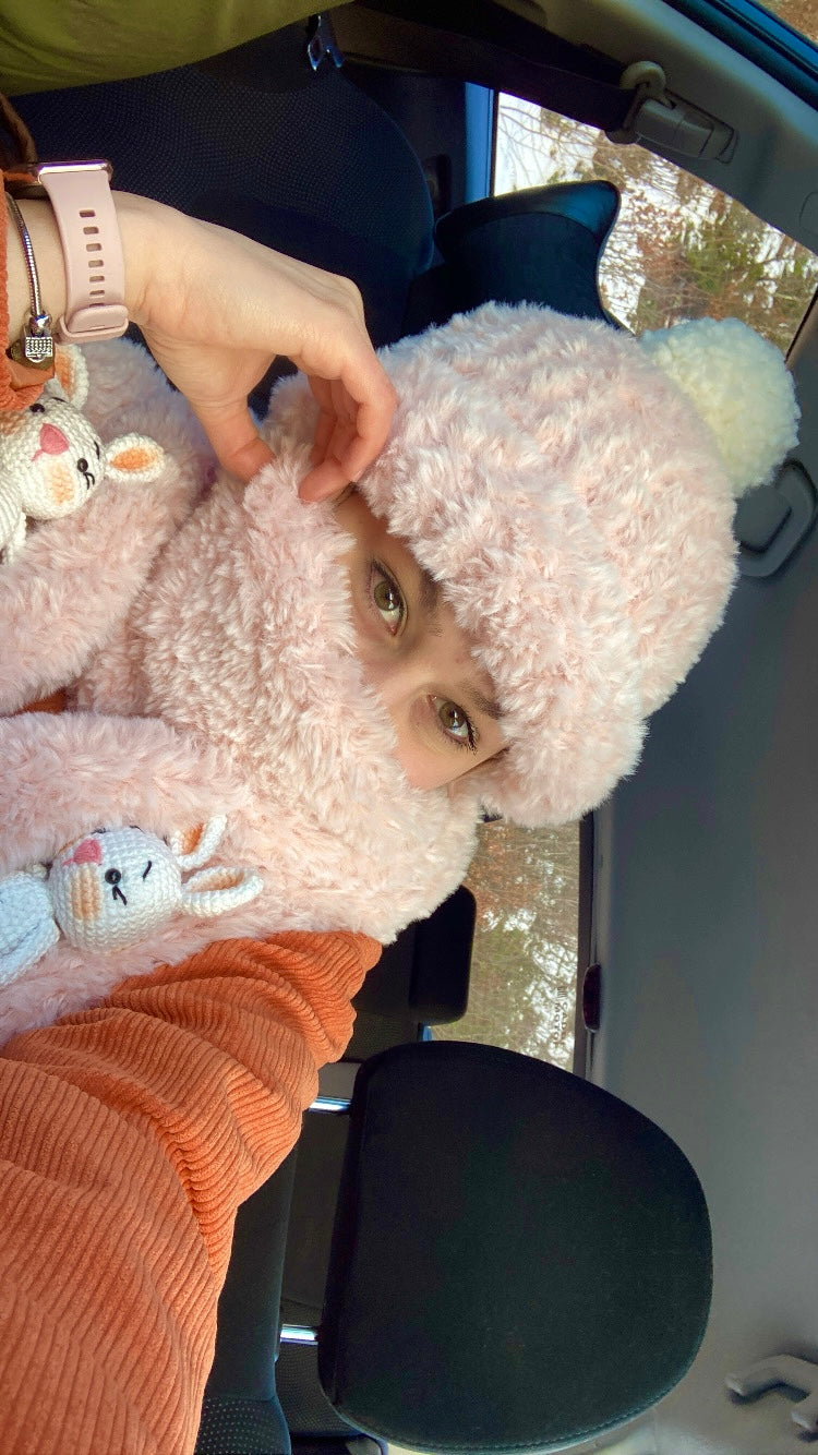 Rabbit El Örgüsü Atkı + Bere