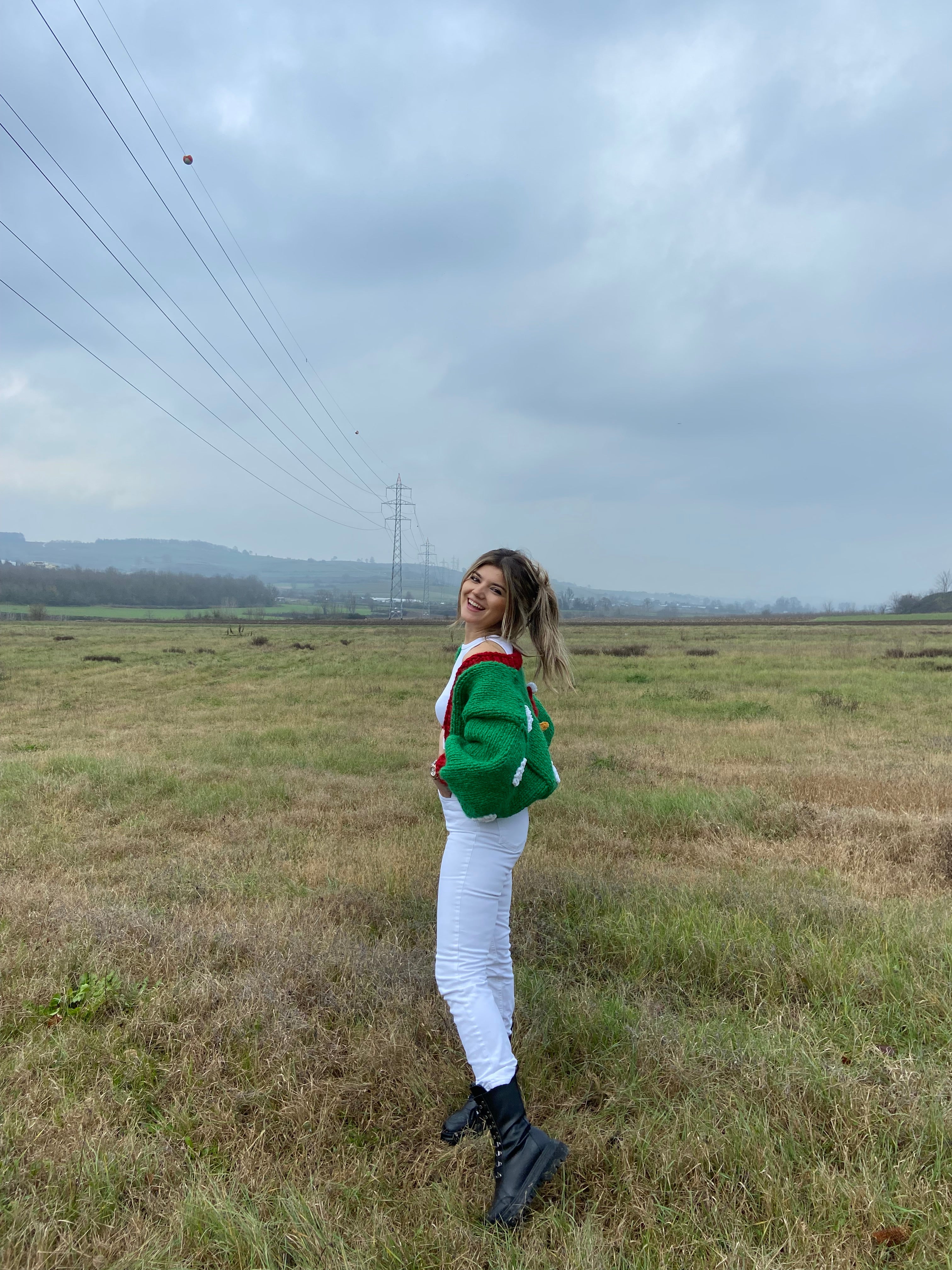 Snowman El Örgüsü Hırka