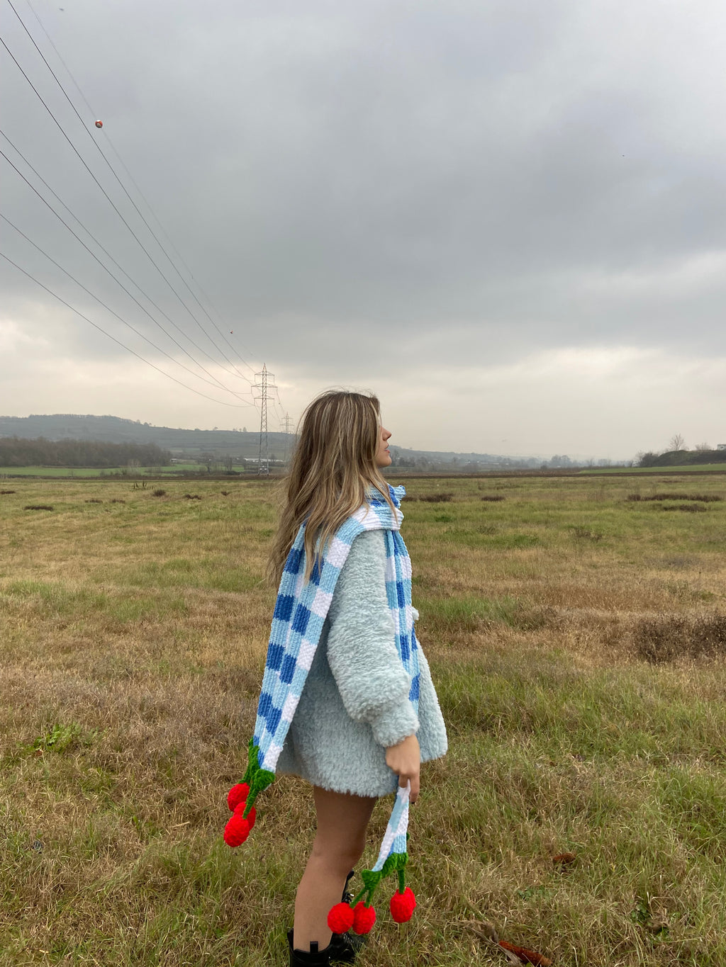 Cherry Pöti El Örgüsü Atkı