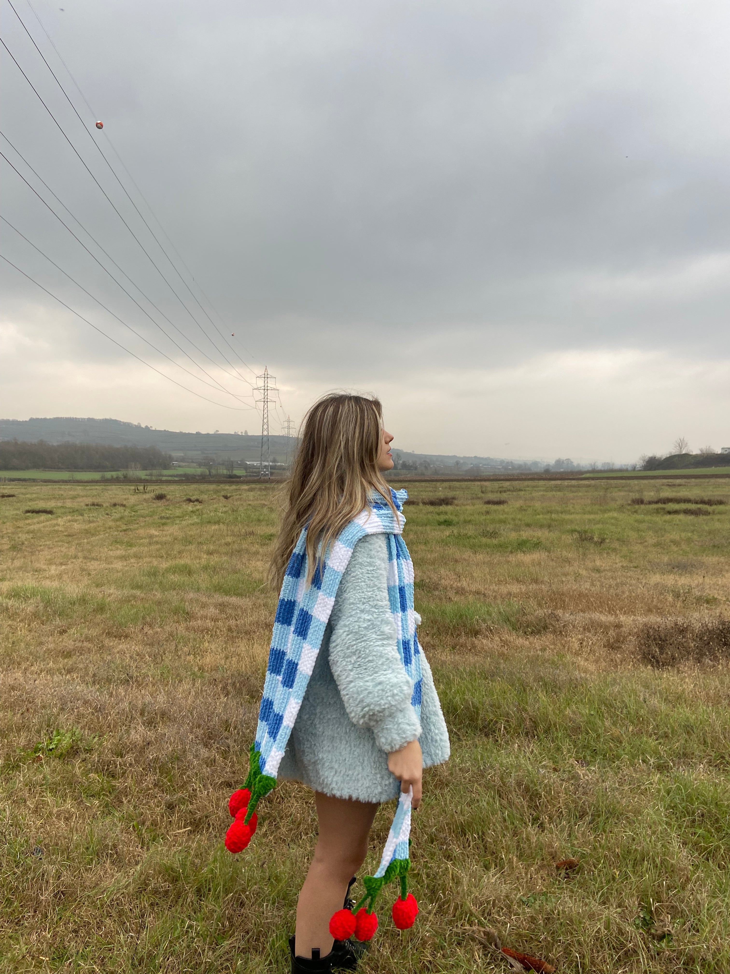 Cherry Pöti El Örgüsü Atkı