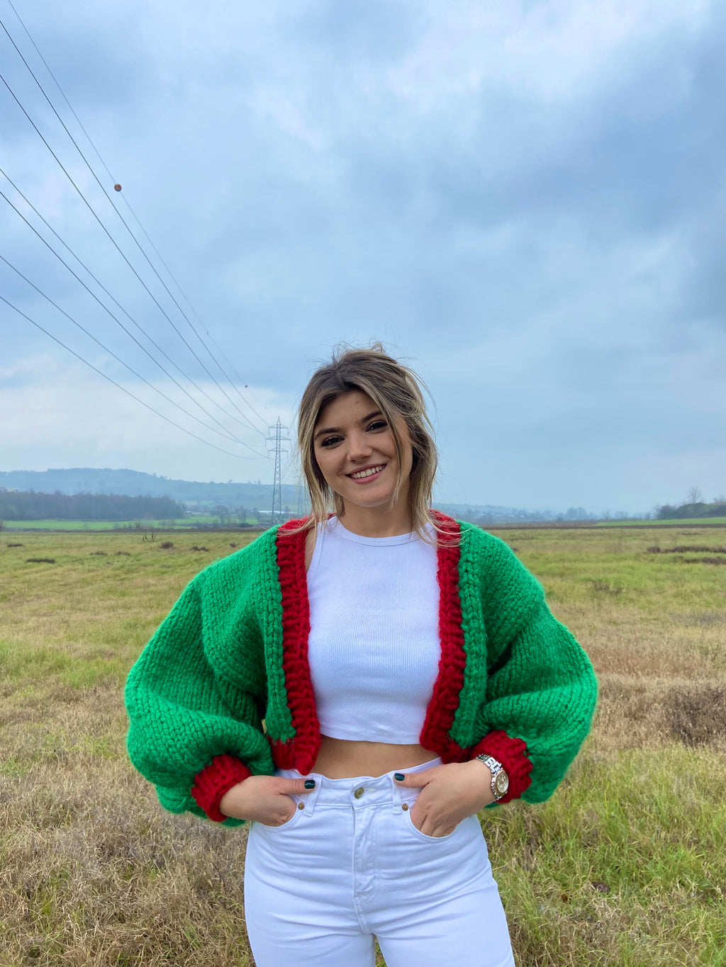 Snowman El Örgüsü Hırka