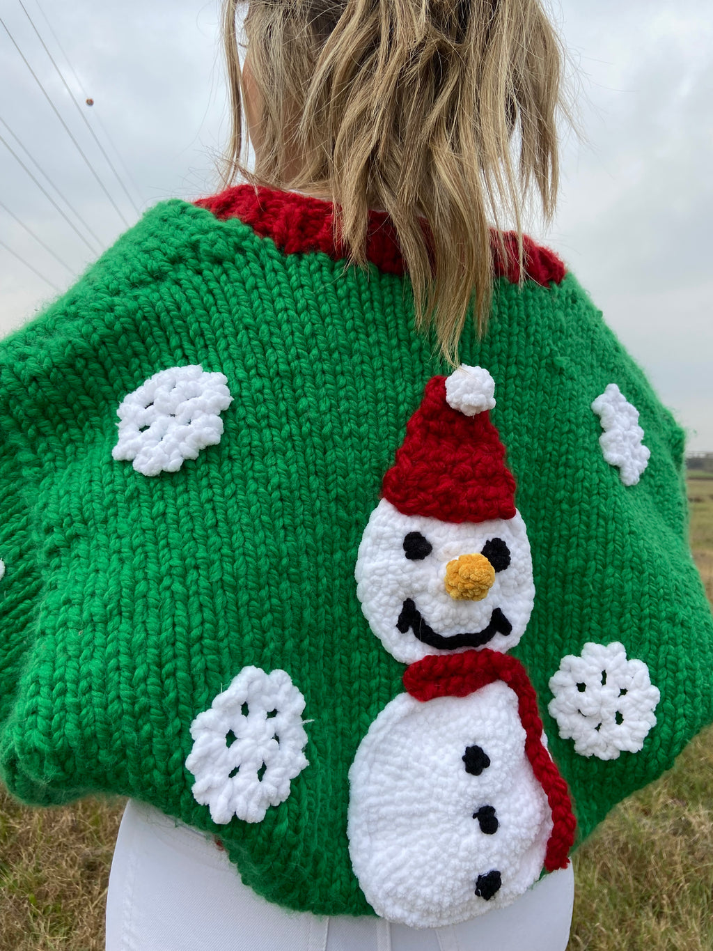 Snowman El Örgüsü Hırka