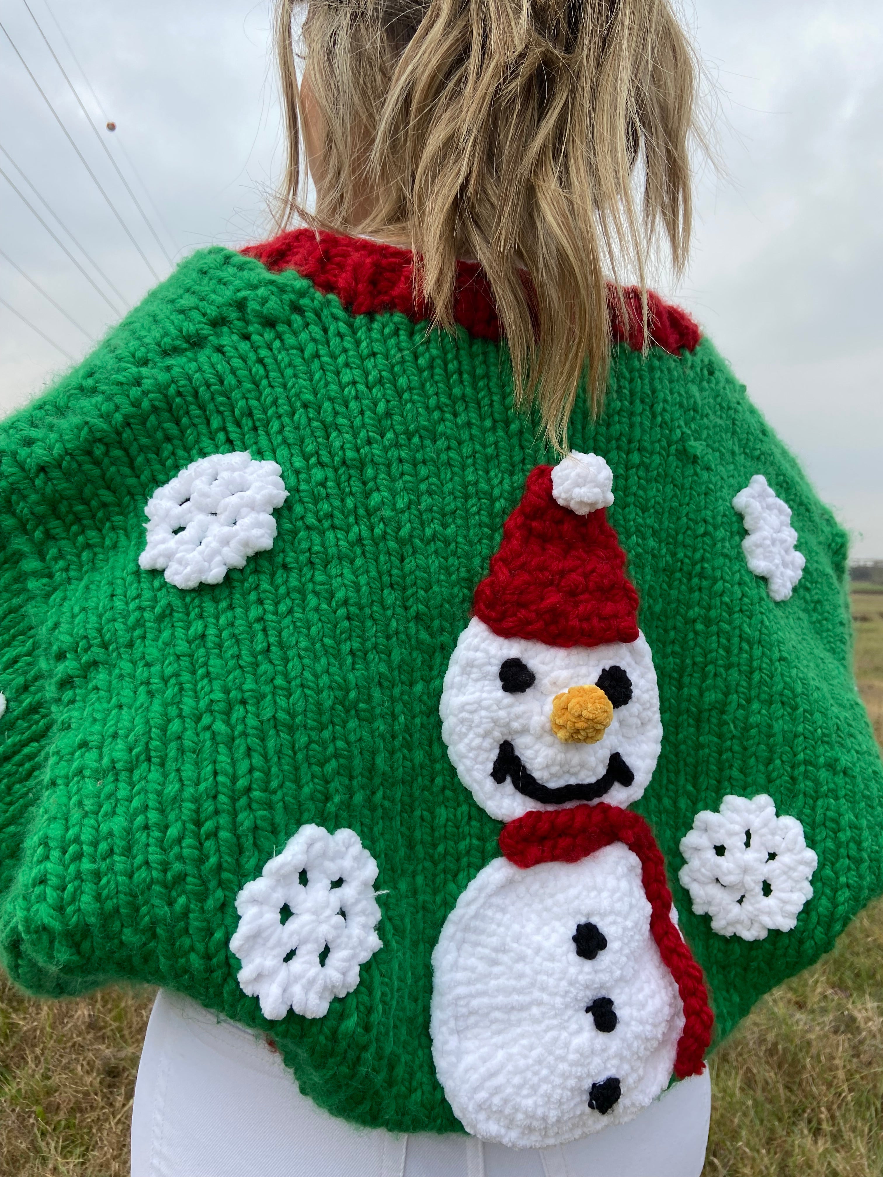 Snowman El Örgüsü Hırka