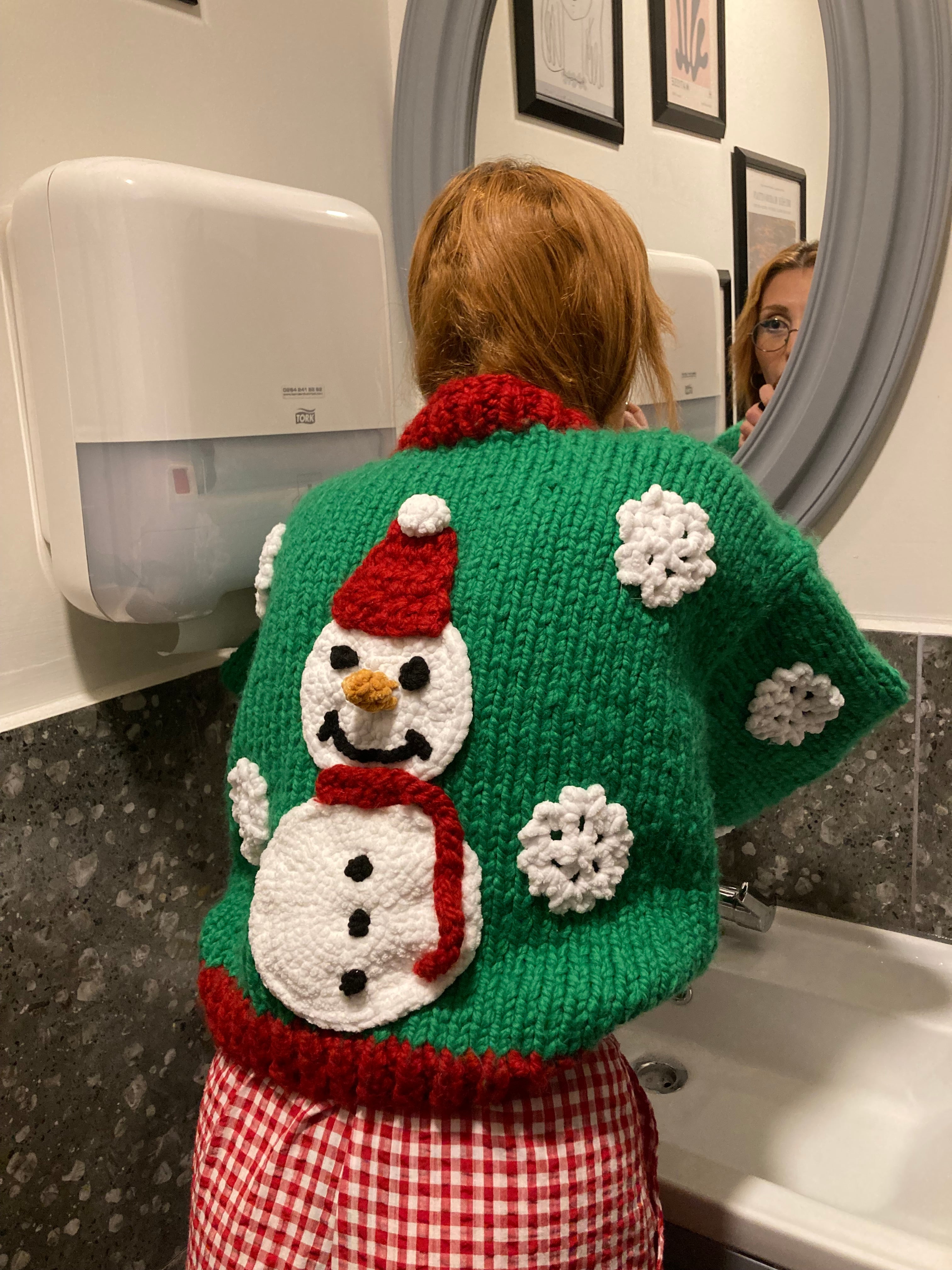 Snowman El Örgüsü Hırka