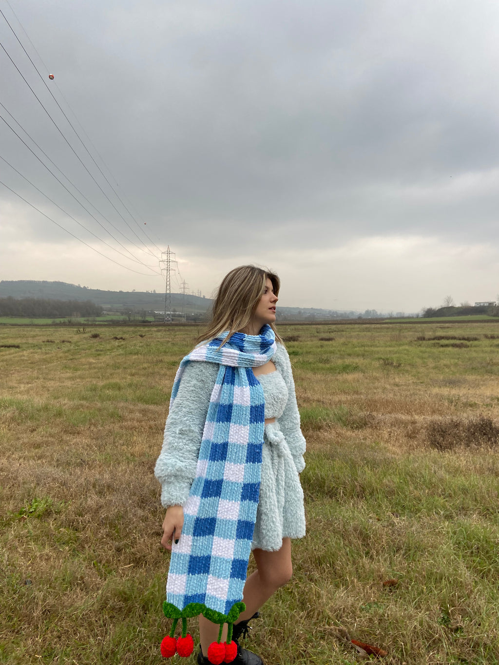 Cherry Pöti El Örgüsü Atkı