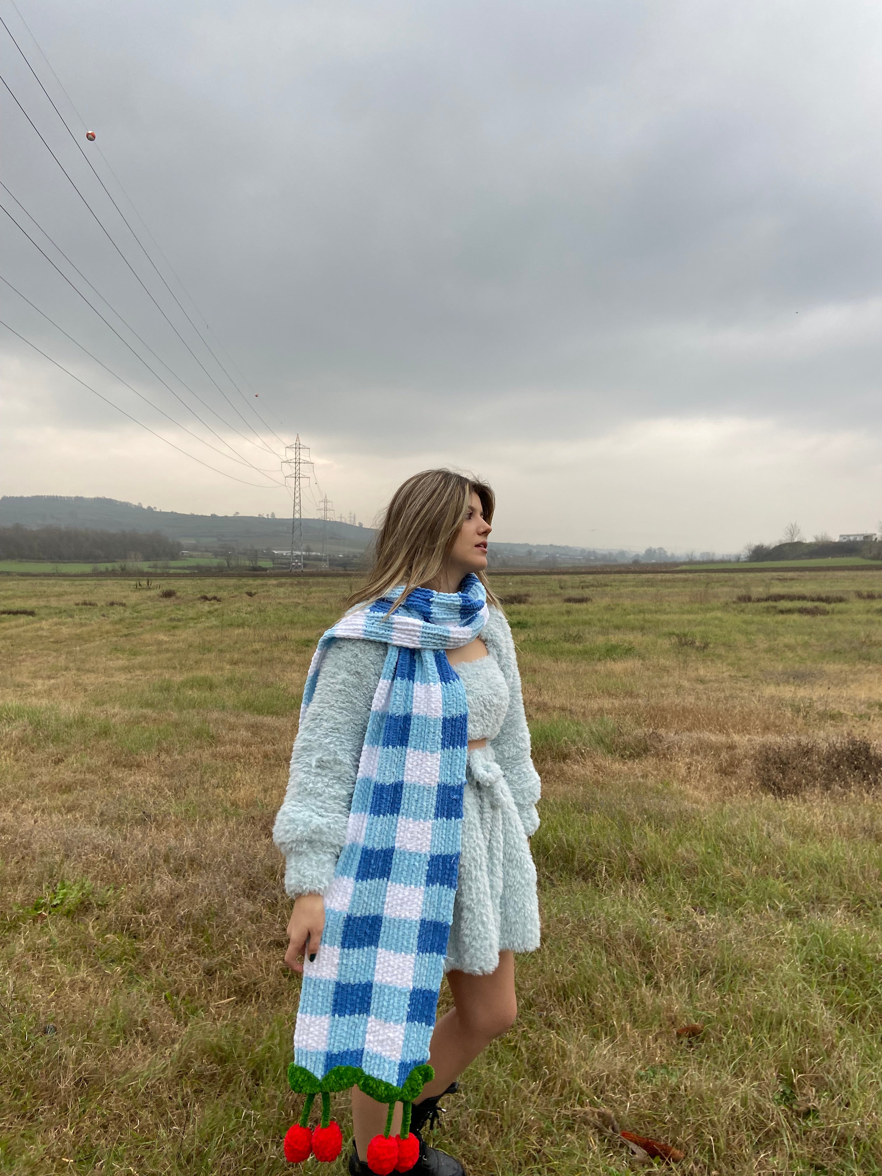 Cherry Pöti El Örgüsü Atkı