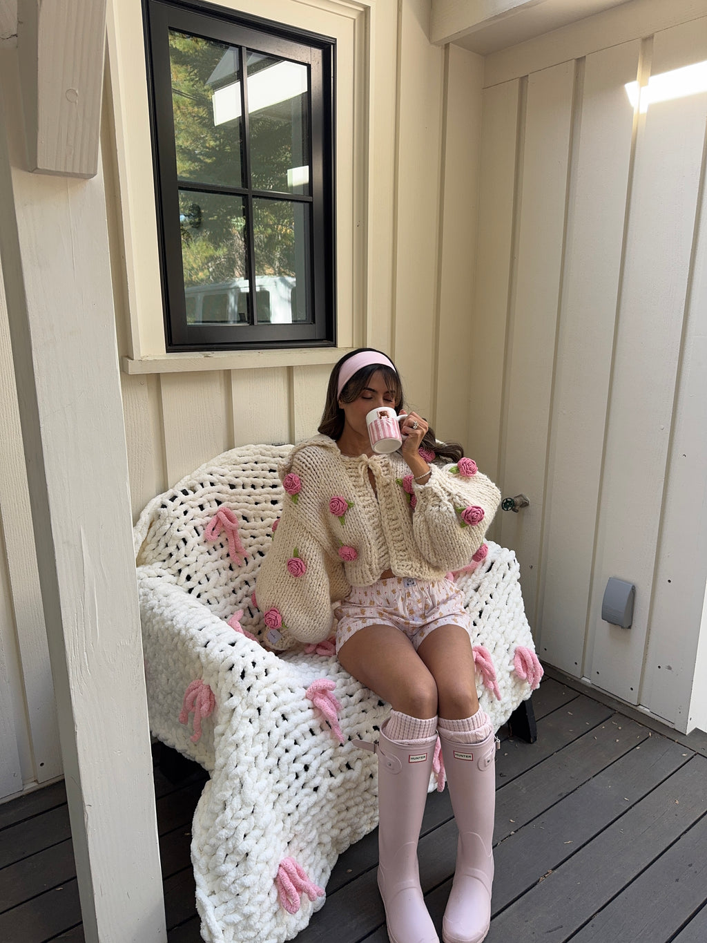 Rose El Örgüsü Hırka