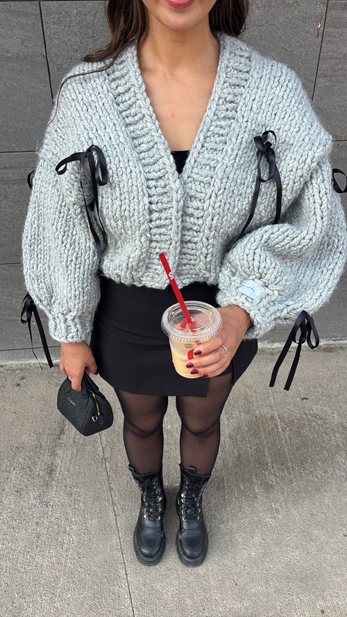 Black Ribbon El Örgüsü Hırka