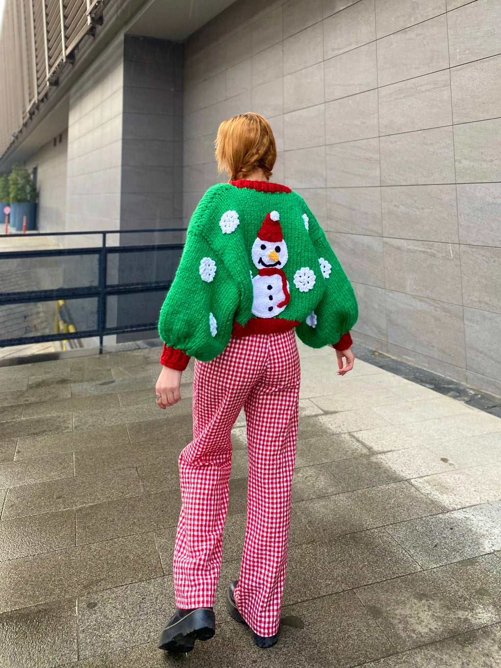 Snowman El Örgüsü Hırka