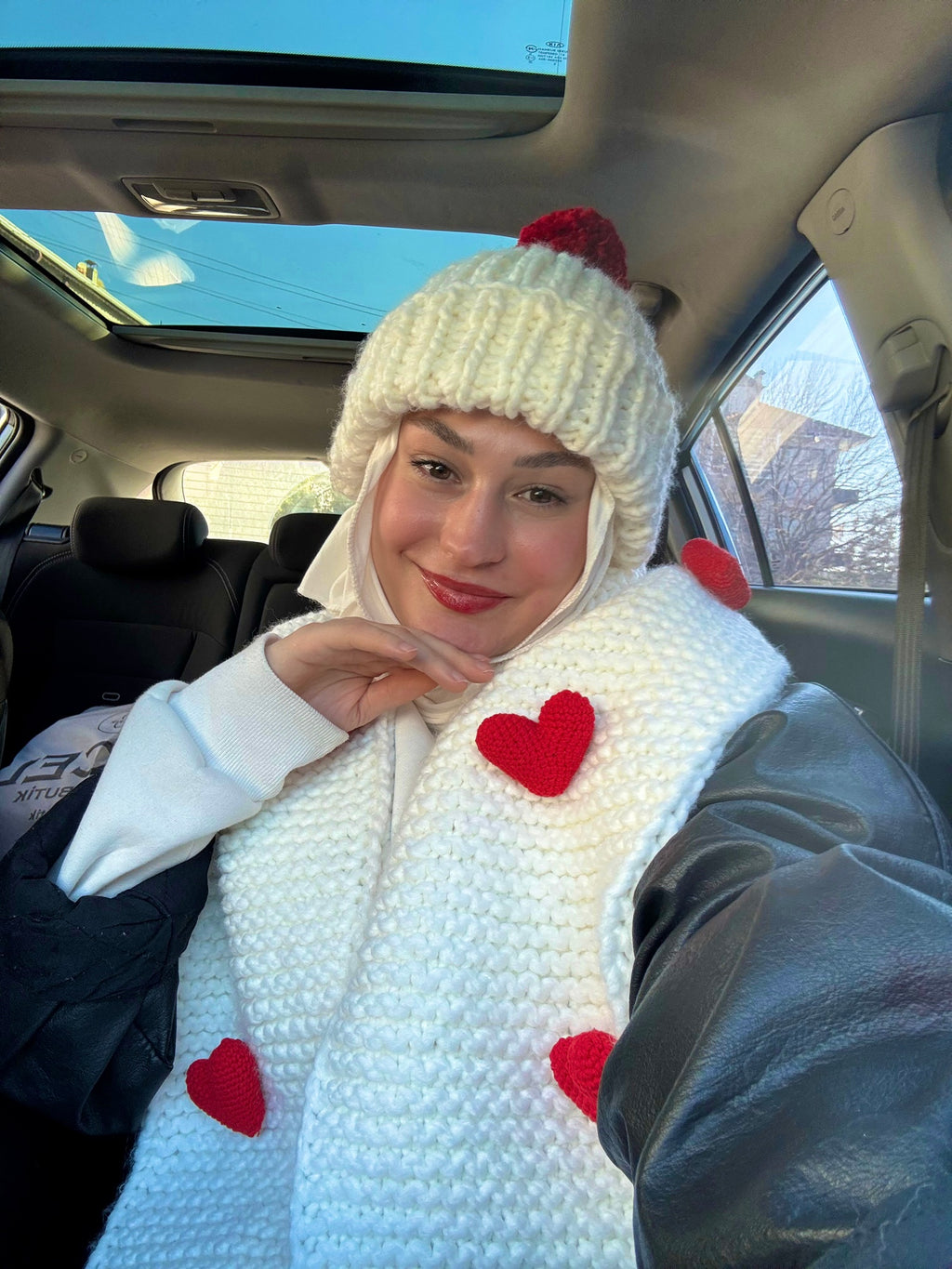 Love El Örgüsü Atkı + Bere