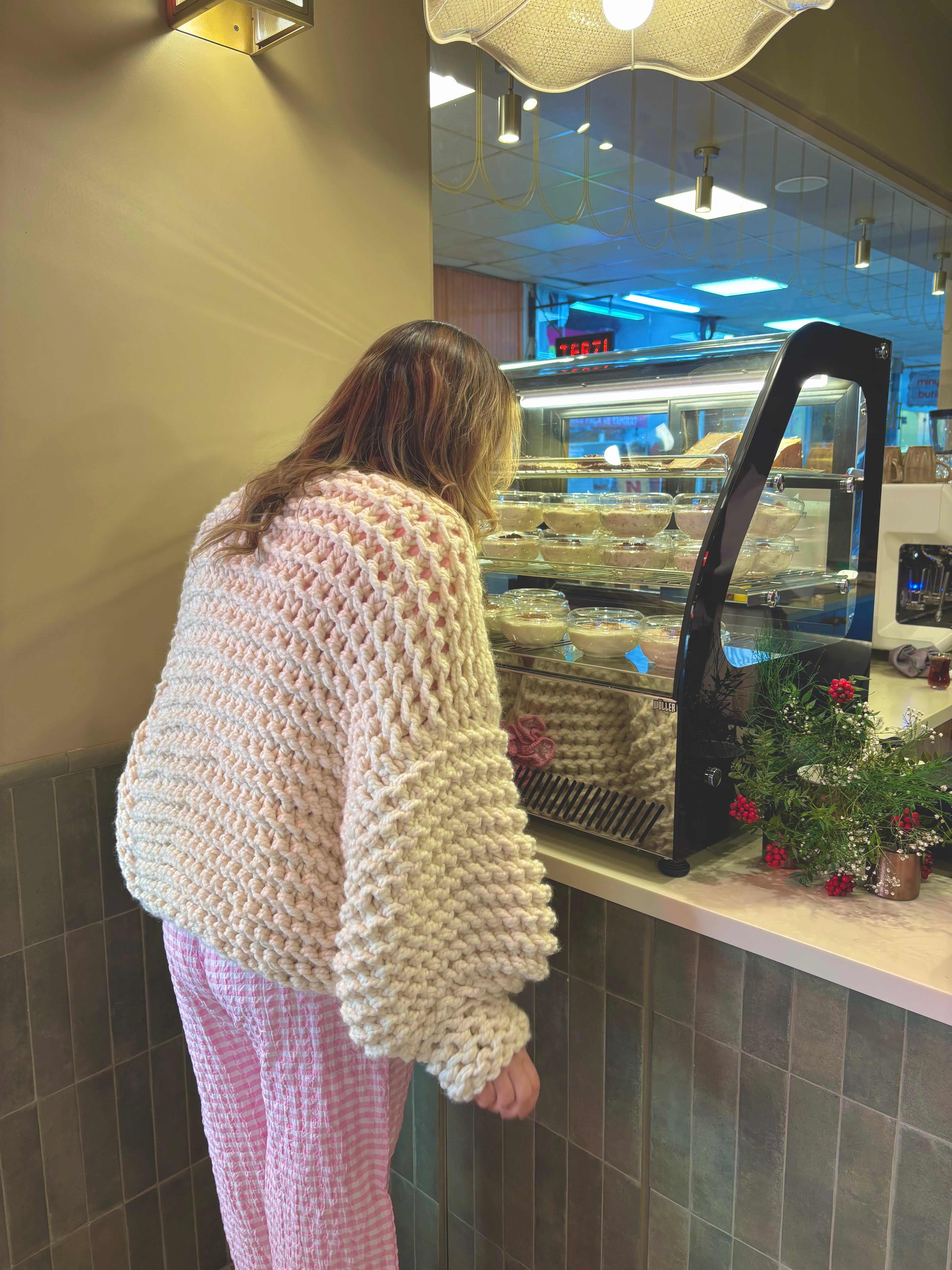 Pink Lotelle El Örgüsü Hırka