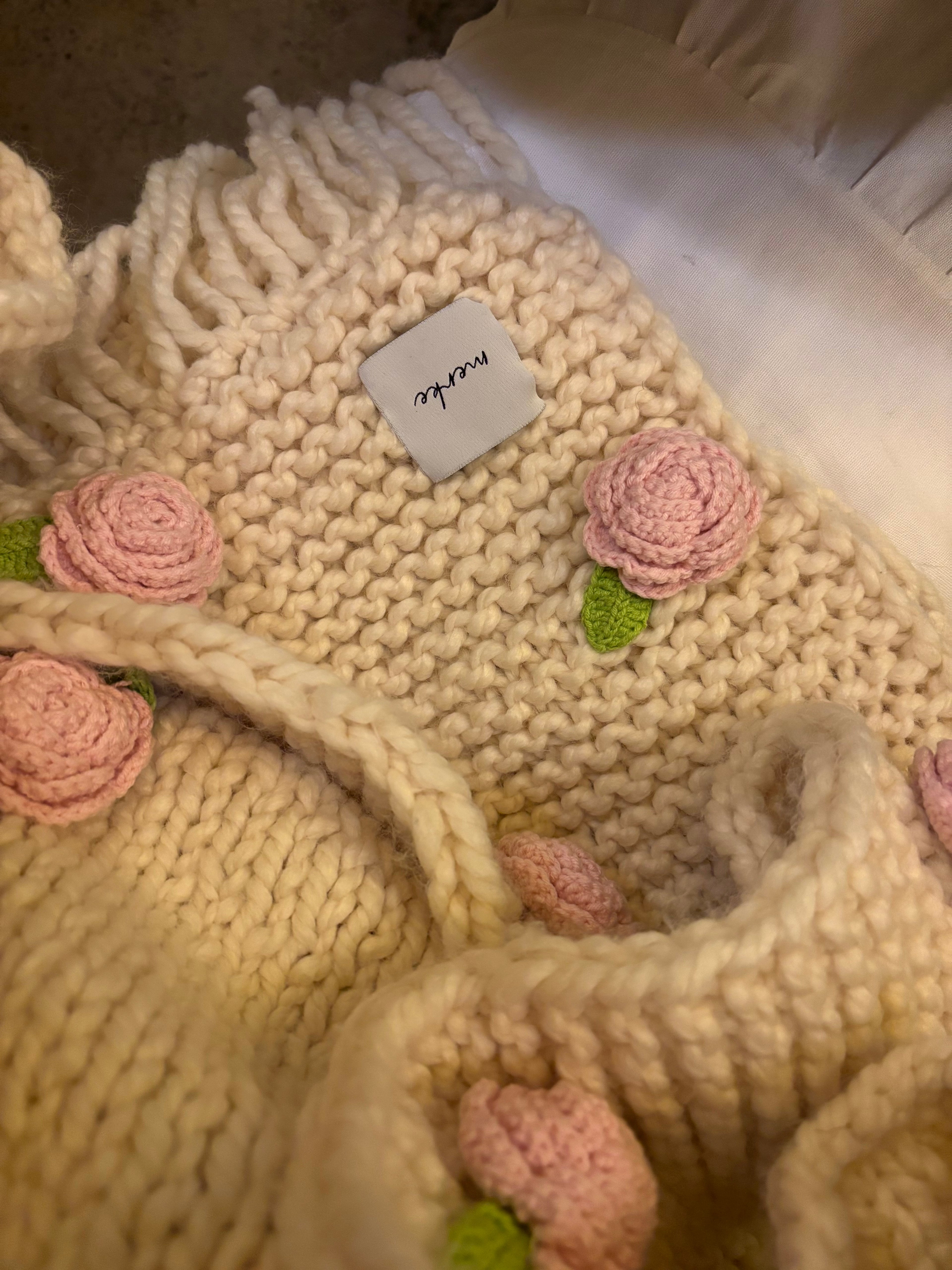 Rose El Örgüsü Atkı + Bere