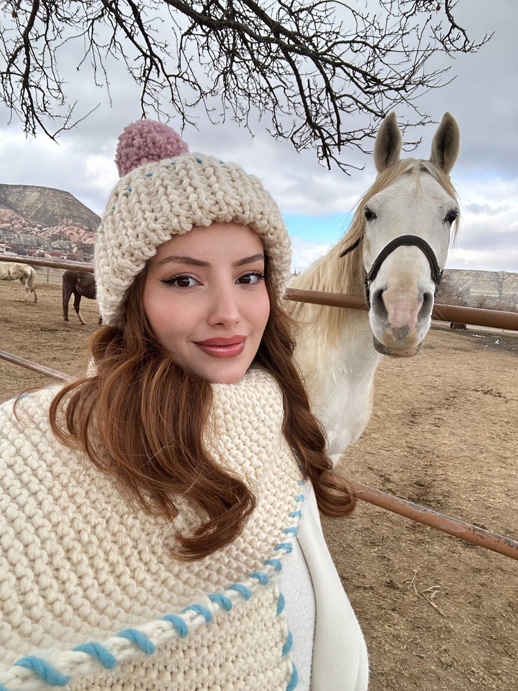 Ribbon El Örgüsü Atkı + Bere