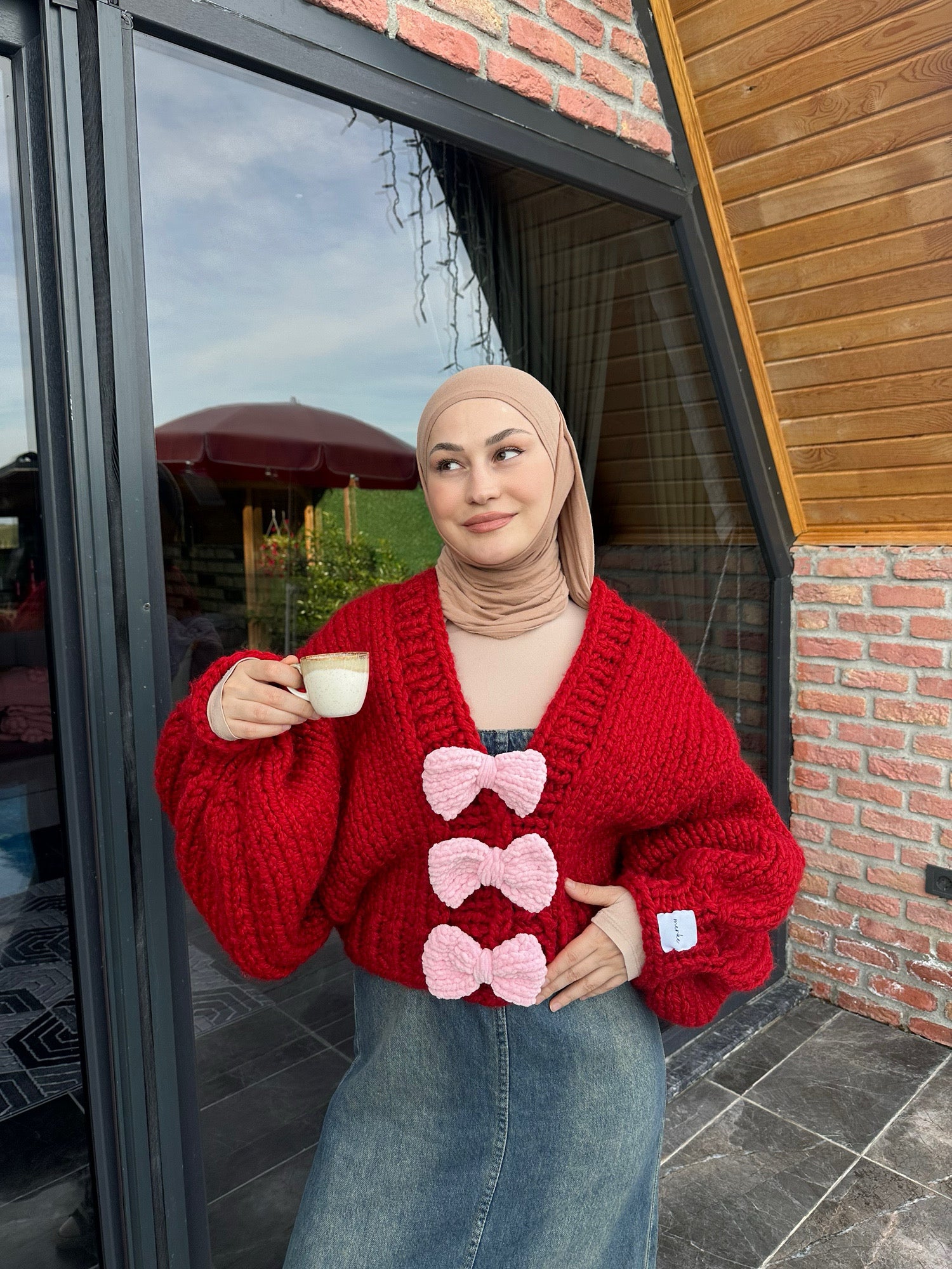 Ribbon El Örgüsü Hırka