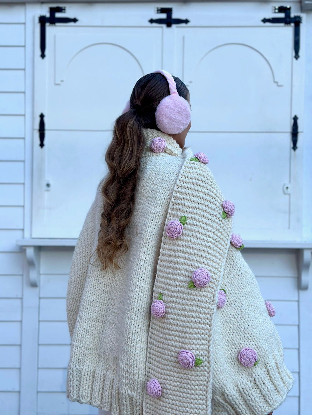 Rose El Örgüsü Atkı + Bere