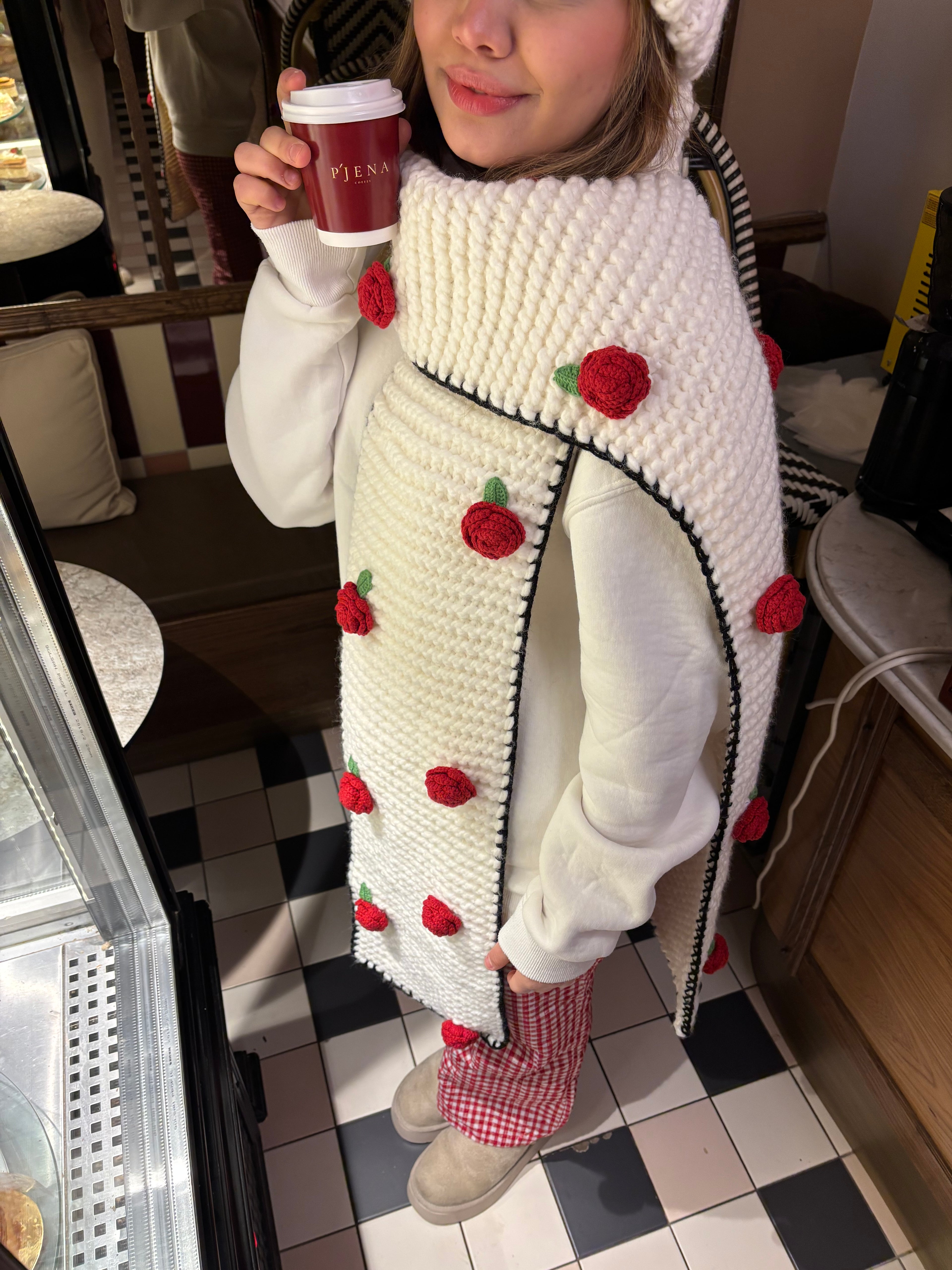 Rose El Örgüsü Atkı + Bere