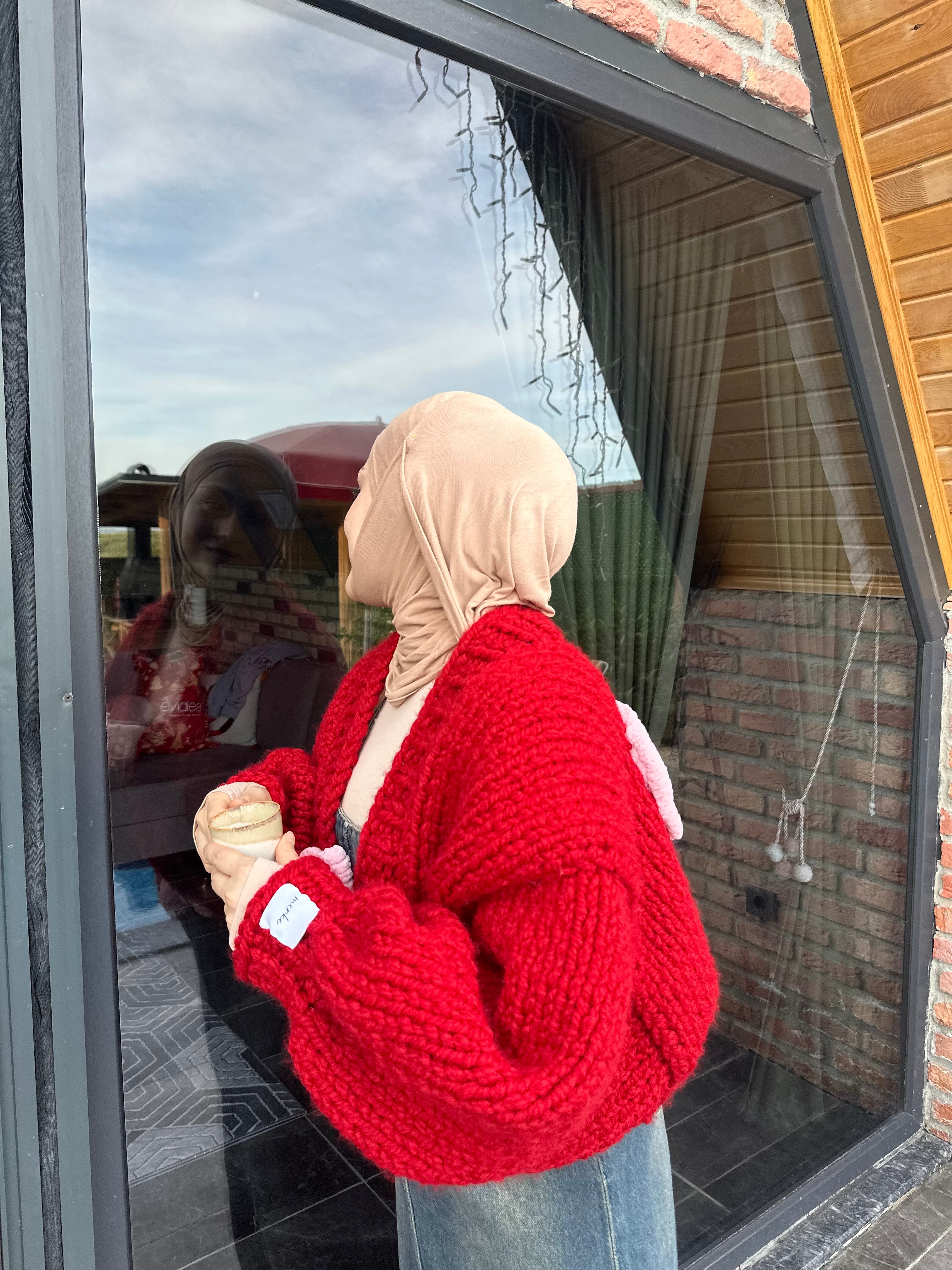 Ribbon El Örgüsü Hırka