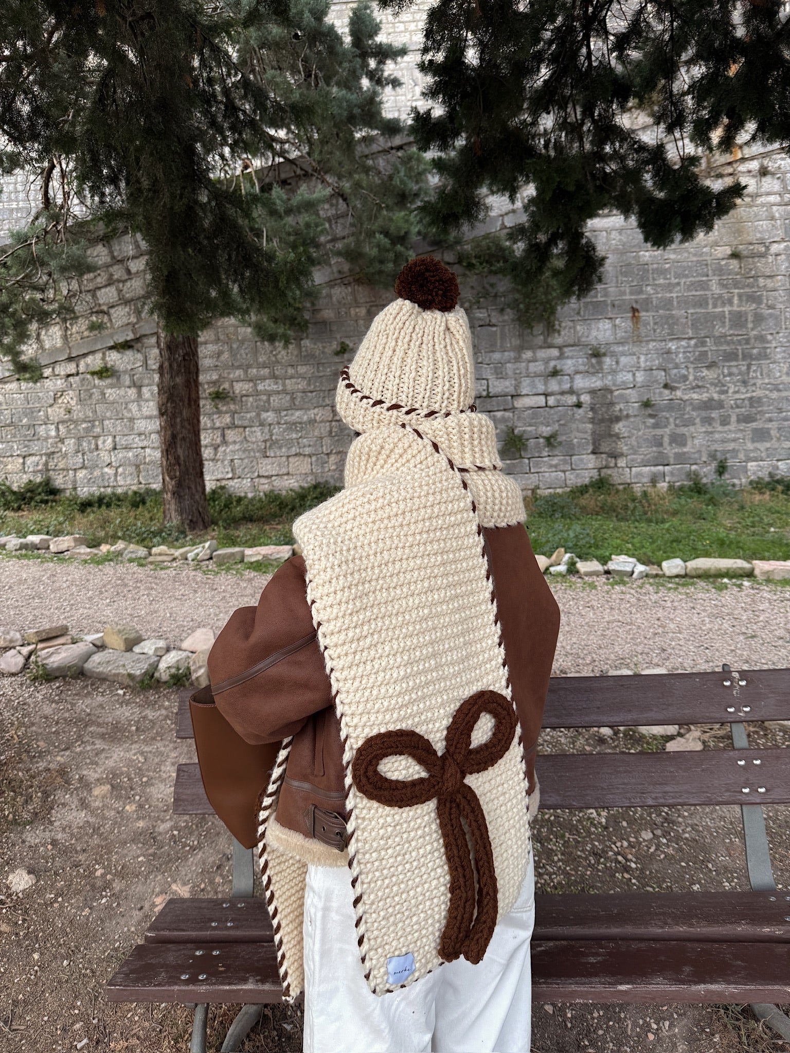 Ribbon El Örgüsü Atkı + Bere