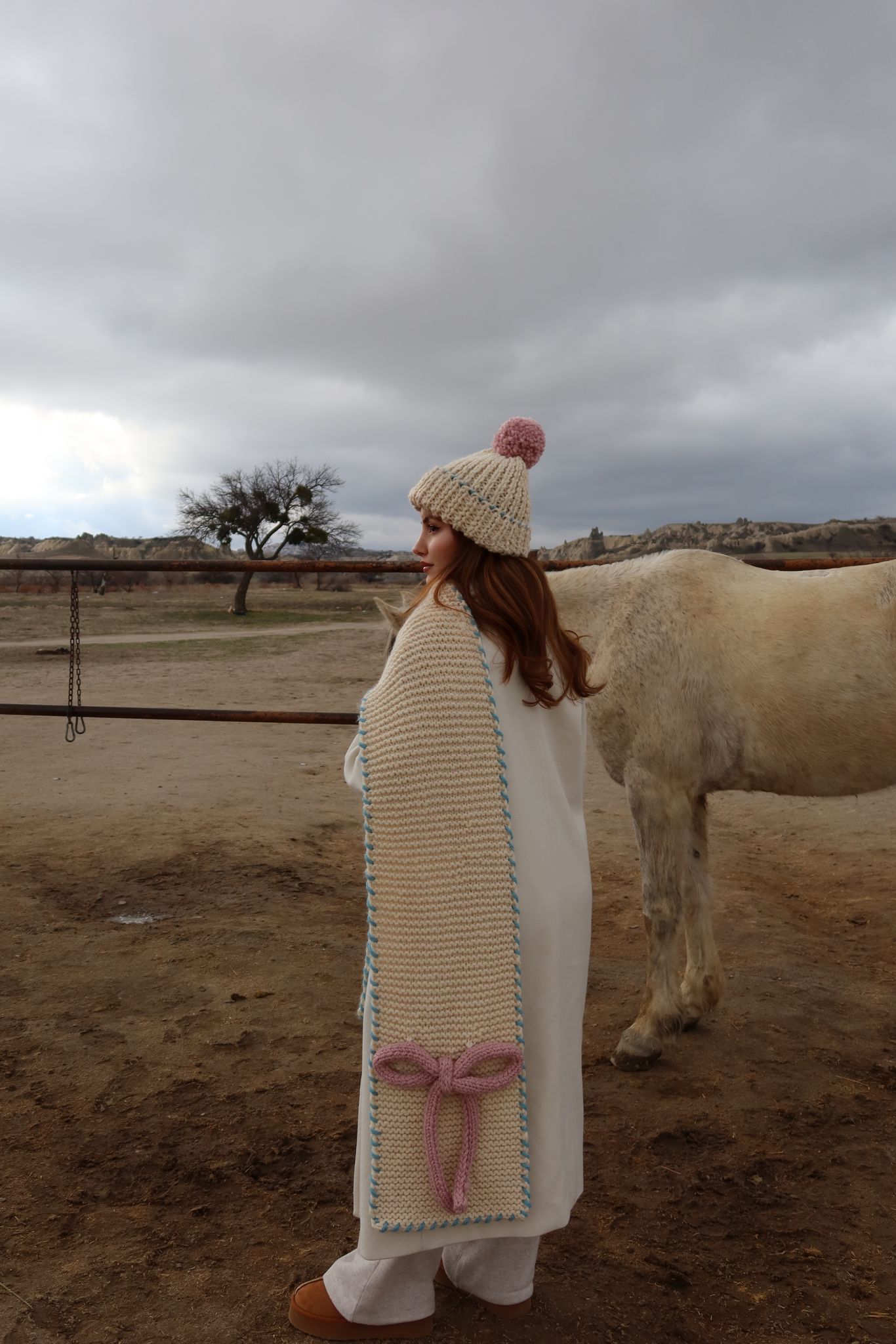 Ribbon El Örgüsü Atkı + Bere