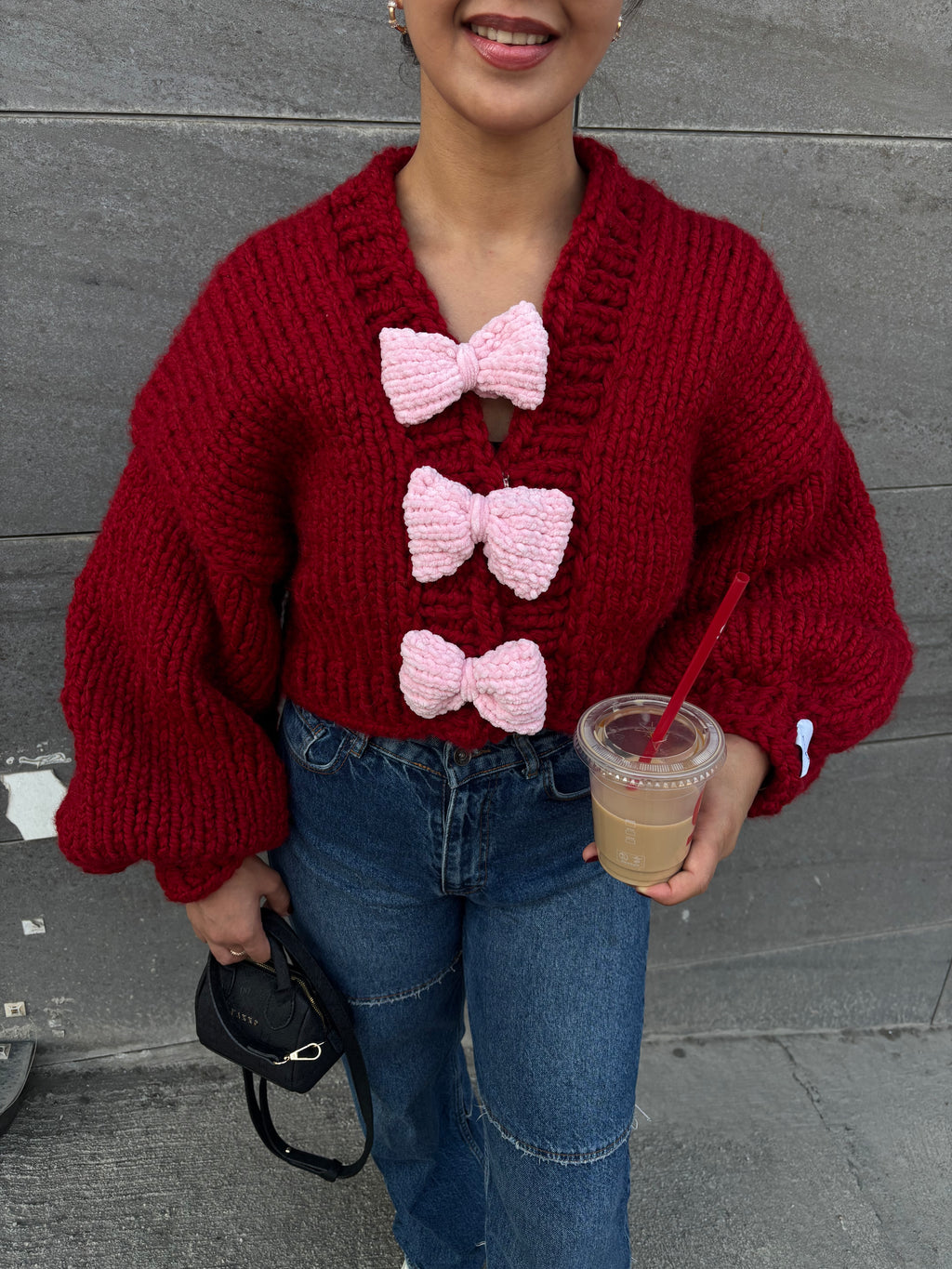 Ribbon El Örgüsü Hırka