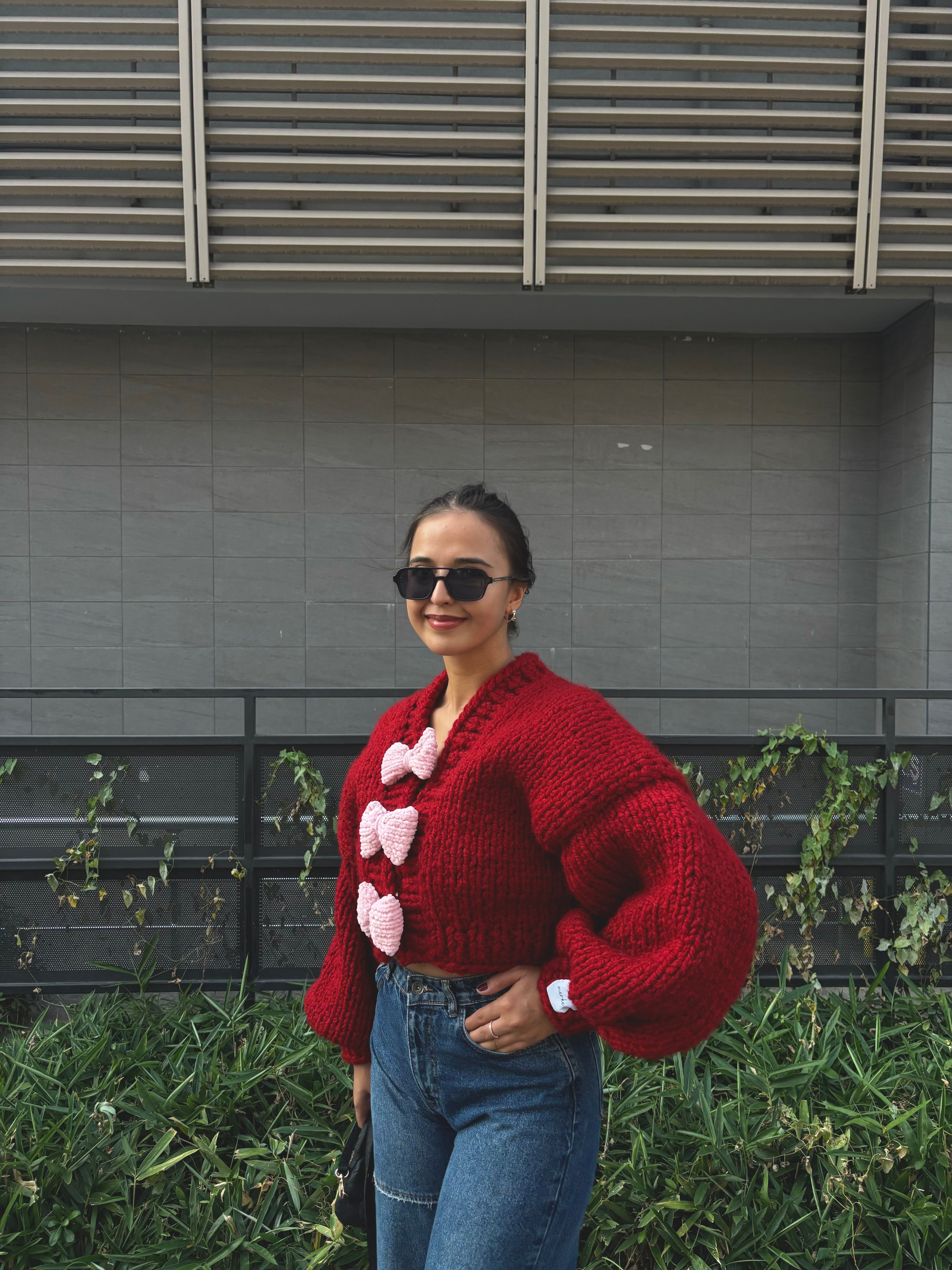 Ribbon El Örgüsü Hırka