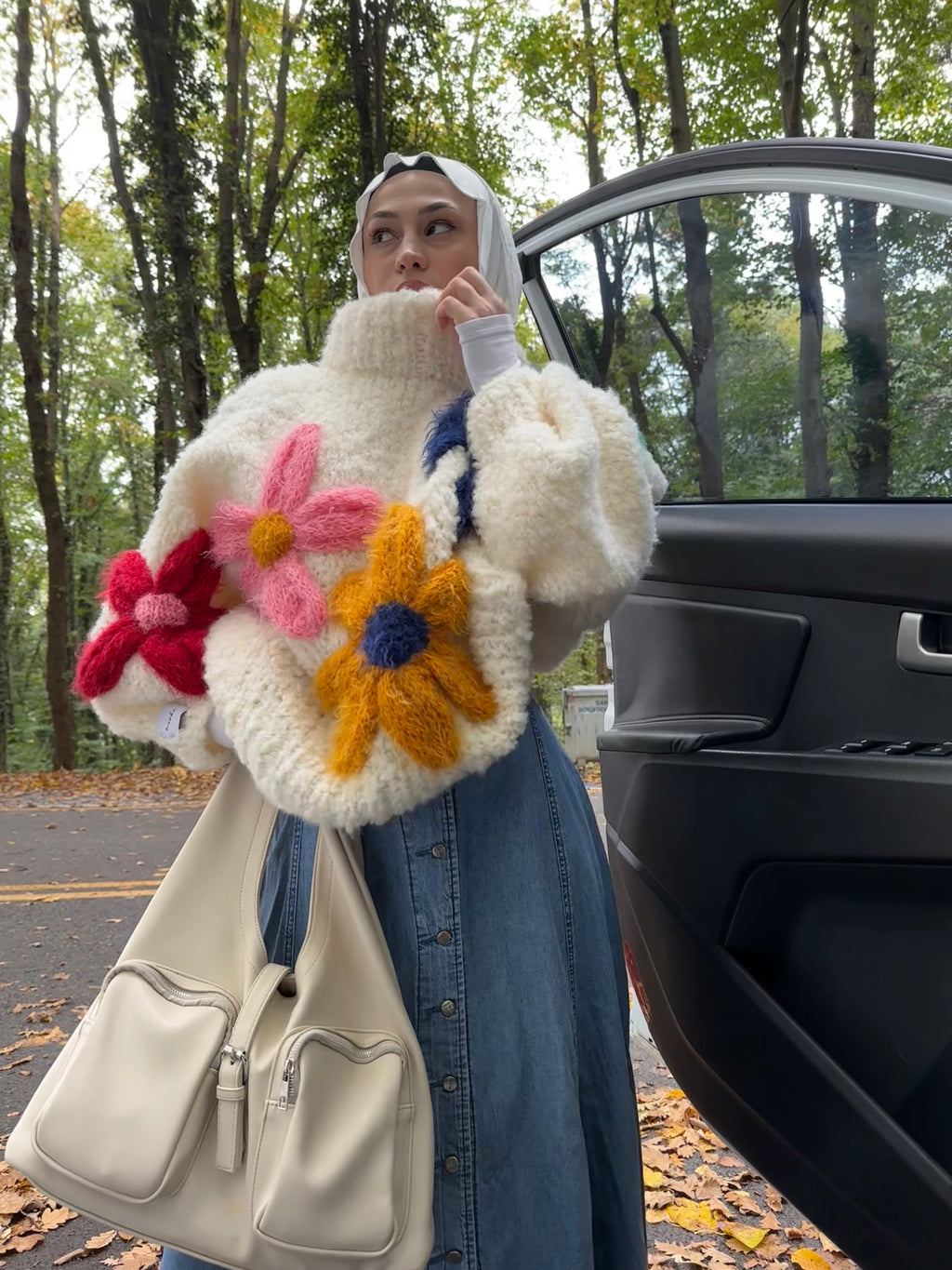 Fluffy Bloom El Örgüsü Kazak