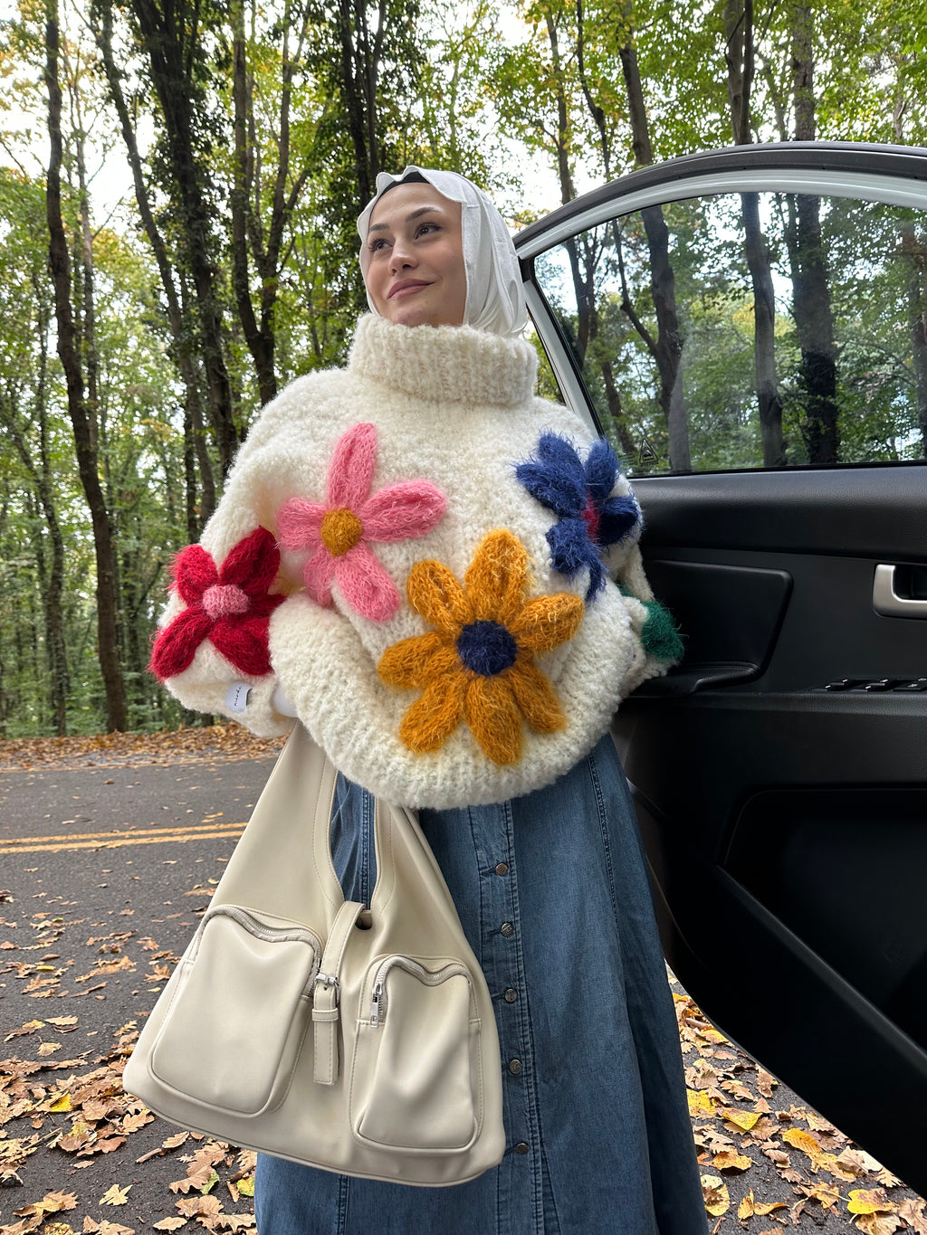 Fluffy Bloom El Örgüsü Kazak
